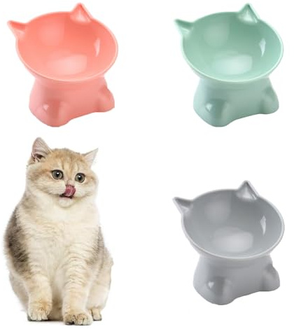 3 Pièces Flamingo Gamelle, Gamelle Chat,Bol Double Réglable, Gamelle Surélevée Chat, Un Chacun pour Le Bleu-Gris, Le Rose Et Le Vert, Protéger La Santé des Animaux, Plastique De Qualité Alimentaire