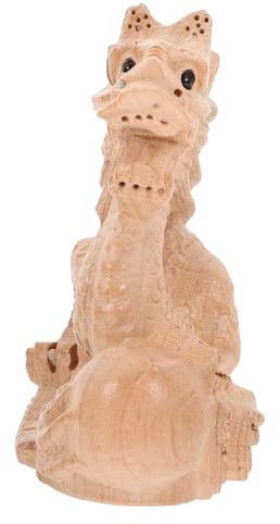 BESTOYARD Holz Drachen Statue Geschnitzt Drachenskulptur Tierstatue Für Schreibtisch Dekoration Chinesischer Drache Wohlstand Reichtum Büroleben Zimmerdeko Garten Wohnzimmer Haus Auto