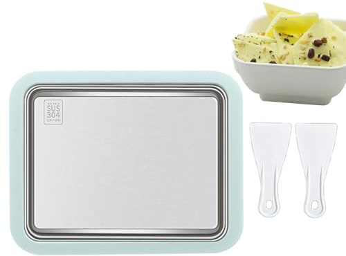 Eismaschine für gebratenes | Eiscreme-Maschine – manuell, tragbar, aus Edelstahl, mit Rollen für schnelles, für Küche, Obstteller, Kühlschrank