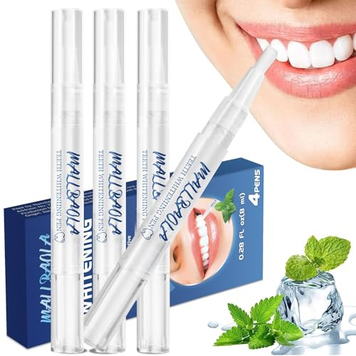 Teeth Whitening Pen(4 Pens), Teeth Whitening Kit for Bright Teeth, No Sensitivity Teeth Whitening Gel, Dental Brightening Tooth Whitener Pen, Instant Effective Teeth Whitener Removes Years of Stains