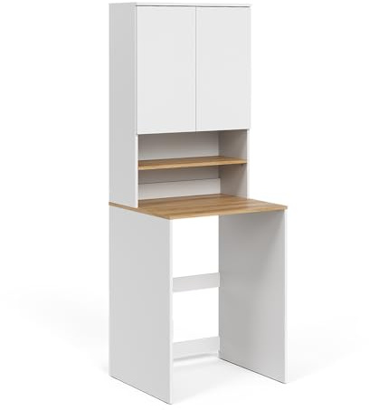 Vicco armadietto coprilavatrice Viktor, Bianco/Artisan, 68 x 88.2 cm 2 parti con ripiano, adatto per riporre detersivo e asciugamani