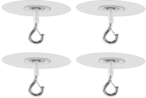 Maigridy 4 ganci invisibili da soffitto supporti adesivi per tende e fioriere, ganci trasparenti per uso interno ed esterno, ganci adesivi multiuso da soffitto