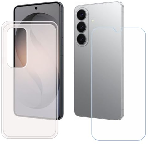 BMPNLSZ Funda para Samsung Galaxy S26 Screen Protector, Translúcido Suave Silicona TPU Canica Carcasa Caso Case + Cristal Templado Film Vidrio (6,3)