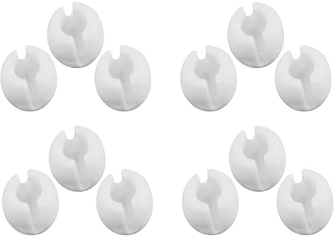 CHICAMPERA Tope de Persiana de Plástico Blanco para Cadena de Cuentas, 12 Piezas, Resistente y Confiable para Reparación y Control de Cortinas Enrollables