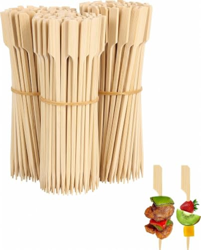 YIPFEN Spiedini in Legno di Bambù 200pz da 9cm Punte Smussate & Indistruttibili, Superfici Lisce Anti-Sporco per Finger Food, Cocktail e Catering