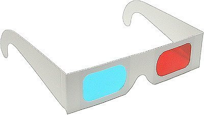 Mercurymall® Lunettes 3D Anaglyphe 3D rouge/cyan bleu papier carte 3-D lunettes anaglyphes Blanche (20 pcs)