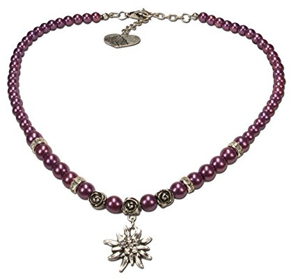 Alpenflüstern Perlen-Trachtenkette Fiona mit Strass-Edelweiß klein - Damen-Trachtenschmuck Dirndlkette in traditionellen Farben DHK122