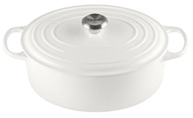 Le Creuset Signature - Horno ovalado (hierro fundido, 6,75 Quart), color blanco