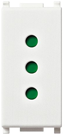 Vimar 14201 Plana Presa con sistema SICURY 2P+T 10 A 250 V~ standard italiano tipo P11, colore bianco