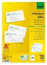 Sigel© Visitenkarten, 3C, glatter Schnitt rundum, 225 g/mý, hochweiá, 400 Stck