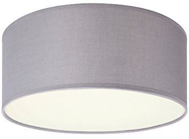 Smartwares Elegante Deckenleuchte mit LED Licht - Stoff Lampenschirm grau Ø20cm - Warmes Licht durch satinierte Abdeckung