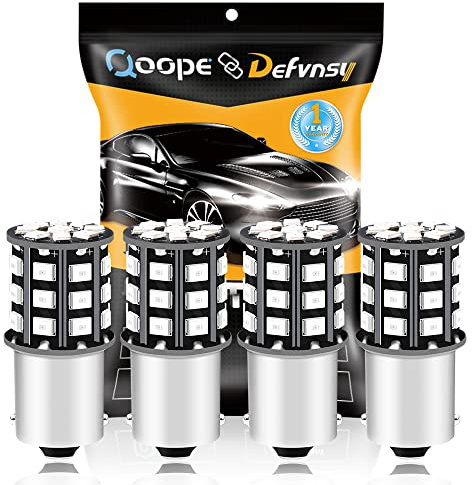 DEFVNSY – paket med 4-1156 BA15S 1141 1003 7506 superljusa röda 2835 33SMD LED-lampor för 12-24V DC backup omvända lampor, bromslampor, bakljus, interiör husbil belysning