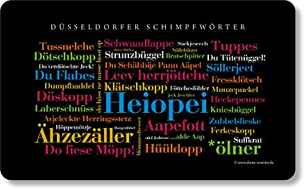 Frühstücksbrettchen Düsseldorfer Schimpfwörter