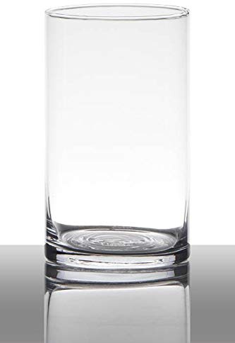 INNA-Glas Glasvase Sansa, Zylinder - Rund, klar, 15cm, Ø 9cm | zylindrische Vase - Blumenvase