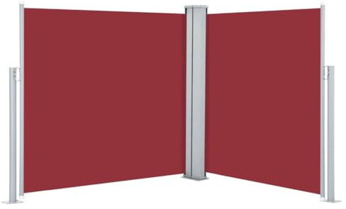 vidaXL Seitenmarkise Ausziehbar Sichtschutz Sonnenschutz Windschutz Seitenrollo Seitenwandmarkise Markise Terrasse Balkon Garten Rot 120x600cm