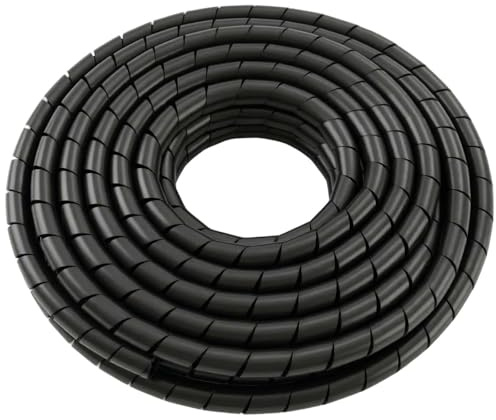 Lumonic Spiralkabelschlauch schwarz 10m I 10mm Spiralband für Kabel mit 7,5-60mm Durchmesser I Flexibler Kabelschlauch-Schutz für Private & industrielle Zwecke