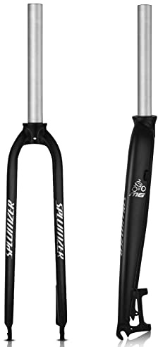 ZTZ Forcella freno a disco rigido in lega di alluminio per MTB, 26/27,5/29, 28,6 mm, tubo dritto senza filettatura da 28,6 mm, forcella anteriore super leggera per mountain bike (nero, 29)