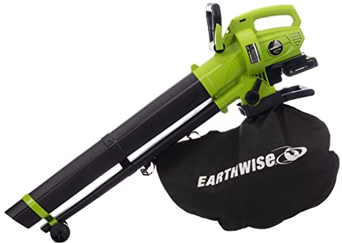 Earthwise Power Tools by ALM LBVM2202 2x20-Volt Cordless Leaf Blower, Leave Vacuum, Leaf Mulcher, 2 Batteries and Charger Included