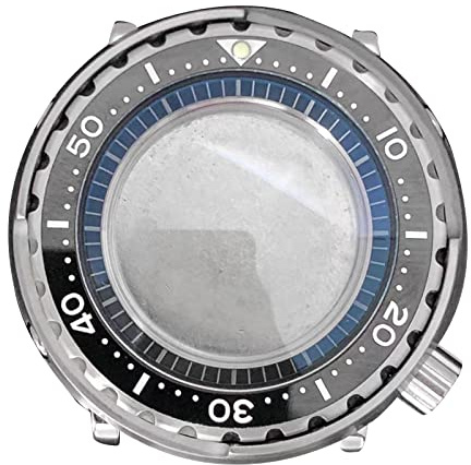 NATEFEMIN Adecuado para NH35/NH36 de 45 mm, caja de reloj de acero inoxidable, cristal mineral, pieza de reparación de movimiento mecánico