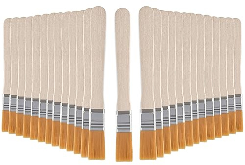CENBEN 30pcs Flat Paint Brushes for Acrylic Painting, Soft Nylon Paint Brushes, Small Artist Painting Brush for Acrylic Watercolor Oil Detail Painting