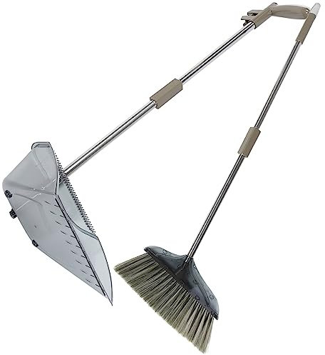 Healvian Soft Bristled Broom Dustpan for Household Floor Cleaning for Bathroom and Garbage Sweeping Random Style