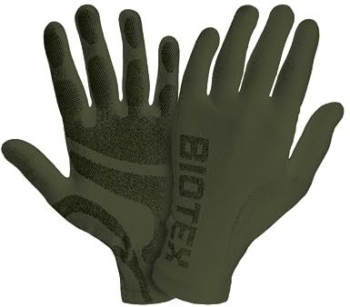 BIOTEX Sottoguanto Seamless per Bici, Running e Walking, Intimo Tecnico Sportivo, Privi di Cuciture, Protezione contro il Freddo, Verde Militare