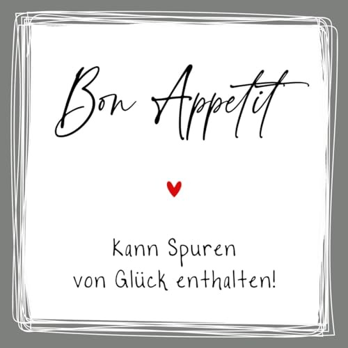 20 Servietten Sprüche Bon Appetit mit Glück als Tischdeko. Papierservietten mit Motiv. Auch für Decoupage und Serviettentechnik 33x33cm
