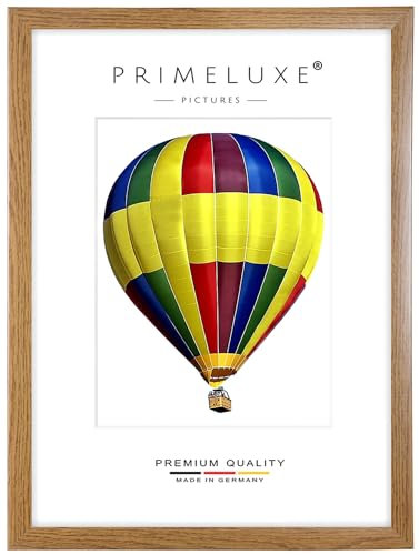PrimeLuxe Cadre photo en bois 34 x 48 cm (Dimension de l'image) en Chêne rustique | Couleur et taille sélectionnables | pour affiches | Puzzle | collage de photos