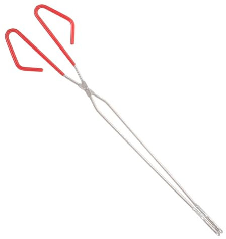 OFFSCH Pinzas De Carbón De Acero Inoxidable Herramienta Resistente Para Chimenea Exterior Barbacoa y Camping Multiusos Para Leña y Brasas Segura