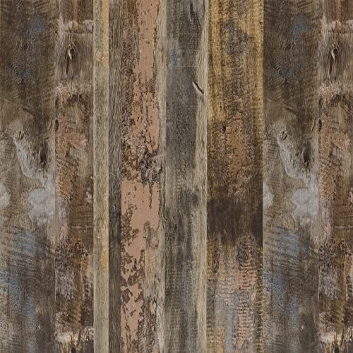 CRE8TIVE Braun Tapete Holzoptik 60cm x 300cm Selbstklebende Tapete Klebefolie Küche Vintage Folie für Möbel Holzpaneele Matt Klebefolie Möbel für Arbeitsplatte Fototapete Wohnzimmer Küche Schrank