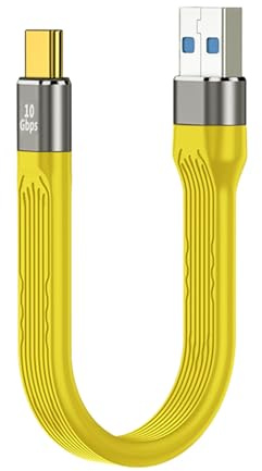 USB A 3.1 to USB C Short Cable,10Gbps Type C Male to USB Male Flat Cable | USB gen 2 data cable 100w pd fast charging,USB c to USB a extension cable for macbook,laptop, phone,google pixel