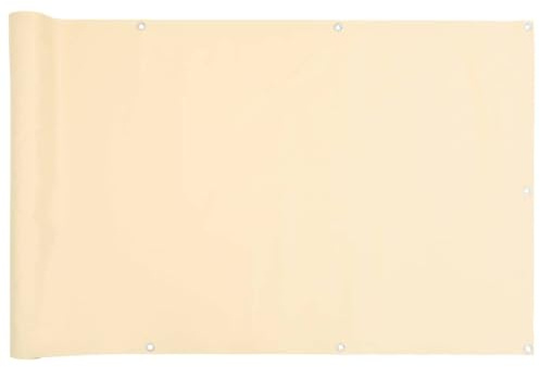 vidaXL Balkon-Sichtschutz Creme 300x75 cm PVC, Balkonsichtschutz, Windschutz, Balkonverkleidung, Terrasse Sichtschutz, Windschutz Balkon