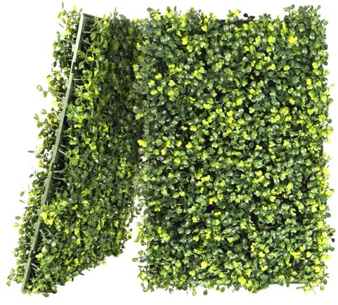 Goleray Lot de 6 panneaux de gazon artificiel avec panneaux rigides - 45,7 x 30,5 cm - Clôture d'intimité pour intérieur et extérieur - Double face