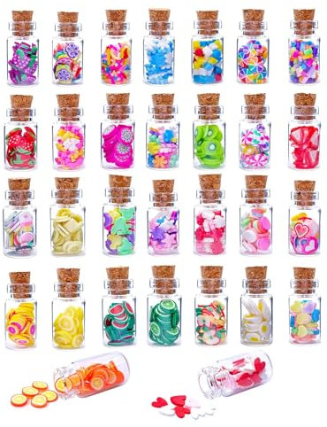 30 Stück Miniatur Wichtel Zubehör, Puppenhaus Zubehör Weihnachten, Mini Food Wichtel Zubehör, Mini-Glasdosen mit Obstscheiben Miniatur Deko für Miniküche, Mini-Teeparty, DIY-Mikrolandschaft