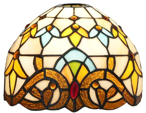 ZXMJYHK Tiffany Replacement Lamp Shade, 8 Inch Creativity Baroque Stained Glass Lamp Shade Handmade Retro Lampshades Accessories Fit for Table Lamp Pendant Light Wall lamp