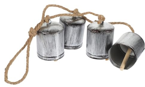 BESTonZON Metallische Kuhglocke Im Vintage-Stil Hängende Glocken Für Rustikale Dekoration Langlebig Und Leicht Für Garten Tür Und Weihnachtsbaum Klare Klangqualität Für Vielseitige