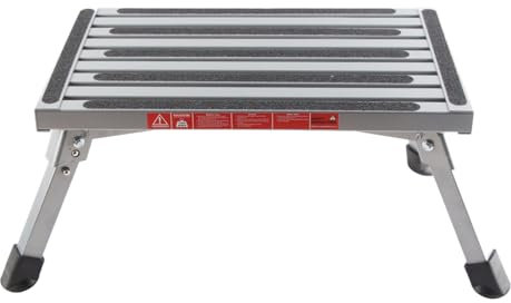 Locadence Wohnmobil Tritthocker, 47 X 30 cm, 440 Pfund Aluminiumlegierung, Faltbarer Wohnmobil Tritthocker, Multifunktionaler Wohnmobil Tritthocker mit Rutschfesten Gummifüßen