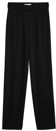 Marks & Spencer Pantalon Coupe Droite en Jersey Extensible Noir Femmes UK 20 (EU 48)