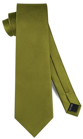 HISDERN Corbatas para Hombre de Color Sólido Corbata Verde Oliva de Boda Formal 8.5 cm Clásica de Negocios para hombres Accesorios Ropa para Business Fiesta Oficina