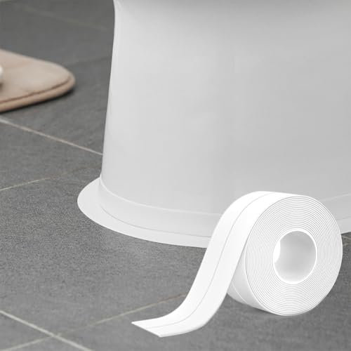 Bath Sealant Strip 5M*3.8CM, Self Adhesive Caulk Strip Tape Waterproof Simple Seal Tape for Bathroom, Kitchen, Bathtub, Toilet, Wall Floor, Sink, Tile Sealing with Sealing Tool