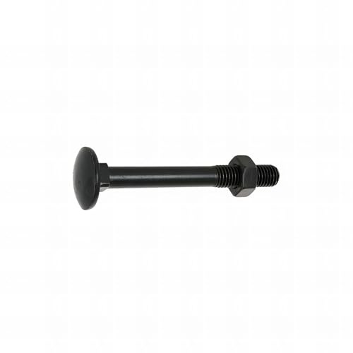 100 Boulons tête ronde collet carré DIN603/555 acier zingués Noir - diamètre 7,0 mm - Longueur 65 mm mm