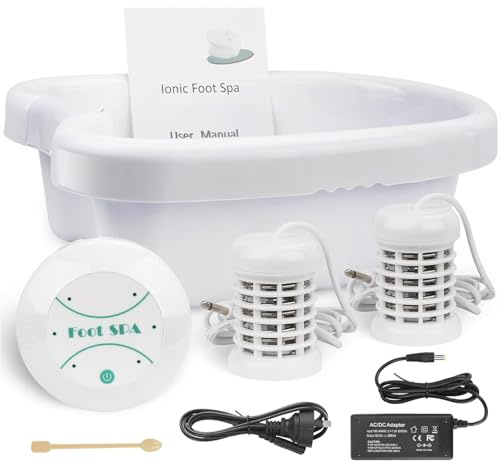 Ionic Detox Fußbad Spa Maschine Big Footbath Bucket Detox Massage Mit Becken, Elektrische Fußmassage Ionic Tool Fußbad Cleanse Spa Detox Maschine,Weiß