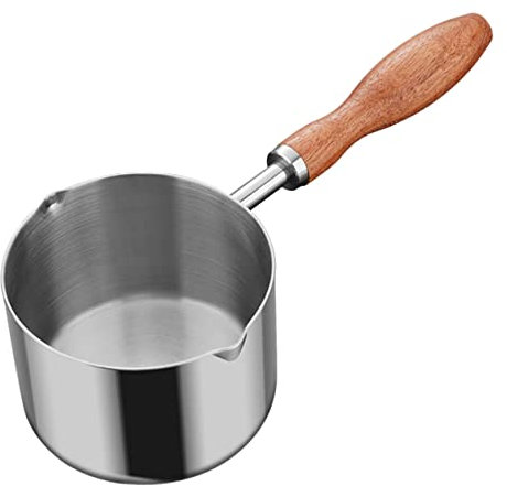 TOPPERFUN Kleiner Edelstahl Kochtopf Mit Griff Und Zwei Ausgießern Soßentopf Für Einfaches Erhitzen Von Ölen Und Soßen Leicht Zu Reinigen Und Platzsparend Zu Lagern