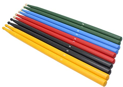 VICASKY 5paare Holz Schlagzeugsticks für Erwachsene und Percussion-drumsticks Musikzubehör Langlebige Übungssticks Drumsticks für Anfänger und Profis