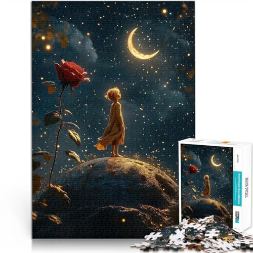 Teenager-Puzzle 1000 Teile lustige Spiele für die ganze Familie Der kleine Prinz unter den Sternen Geschenke für Freunde und Familie38x26cm
