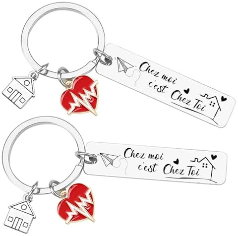 XQXQXZ porte clef nouvelle maison 2026 Porte Clef Maison du Bonheur - Idée Cadeau Original pour Couple et Crémaillère porte clé nouvelle maison nouvelles aventures 2026 (2)