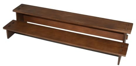 Elegant Brun tvåvånings armbandsdisplay smyckesställ smyckesförvaring trästege Organisatör