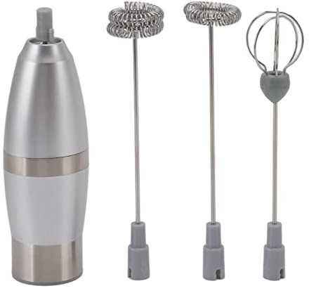 Hapivida Frullatore Elettrico per Latte Portatile, Sbattitore a Batteria con Frusta in Acciaio Inossidabile per Cappuccino, Caffè, Cioccolata Calda, Frullati