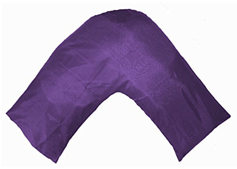 TAOSON Silky Soft Satin Soild Envelope Style V Shaped/Tri/Boomerang Pillow Cover Pillowcase Pillow Protector Cushion Cover Non Zippered Only Cover No Insert (Purple)