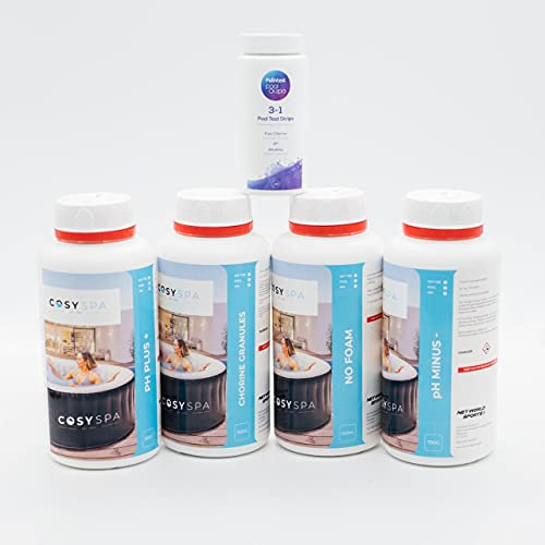 CosySpa Hot Tub Chemicals - Hot Tub Chemical Starter Kit & Cleaning Kit | Hot Tub Test Strips, Bromine Granules, Chemical Floater, Surface Cleaner & More (Chemical Starter Kit)